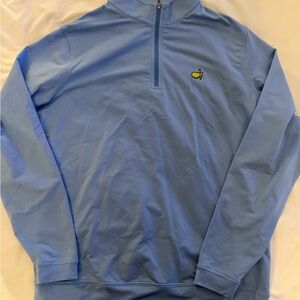 MASTERS Peter Millar Light Blue Striped Shirt / LARGE